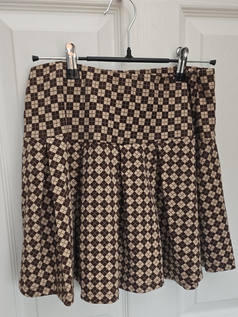 URBAN Romantics Brown and Cream Plaid Mini Skirt